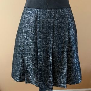Lord And Taylor Wmns Metallic Black Gray Sz8 Skirt
